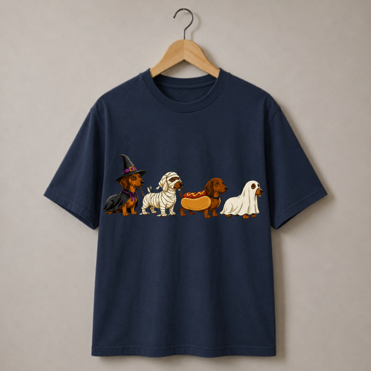 Halloween Dachshund Dogs Graphic T-Shirt Dog Lover
