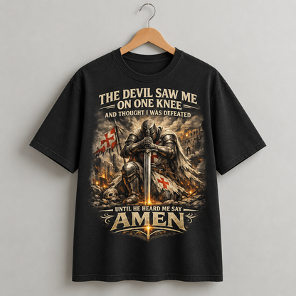 Amen Knight Christian Faith Graphic Tee