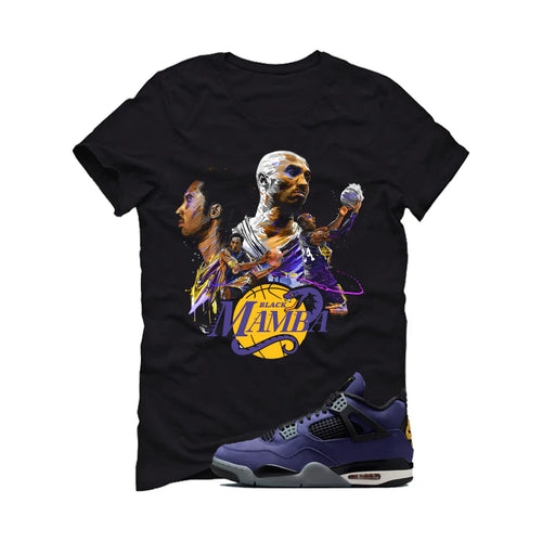 Air Jordan 4 OG Lakers Matching T-Shirt (Black Mamba)