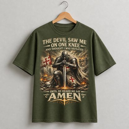 Amen Knight Christian Faith Graphic Tee