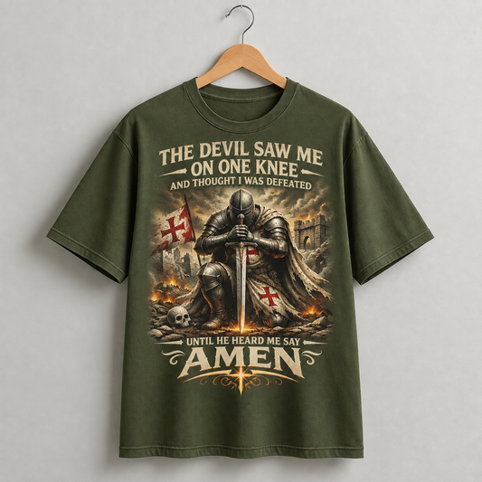 Amen Knight Christian Faith Graphic Tee