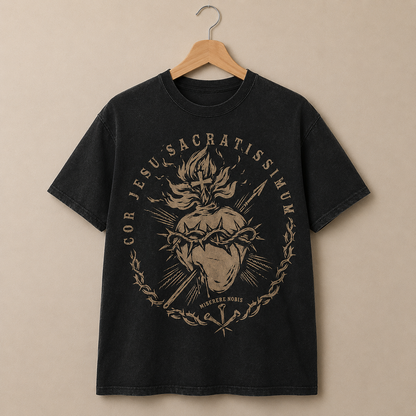 Sacred Heart of Jesus T-Shirt, Catholic Faith Vintage Graphic Tee