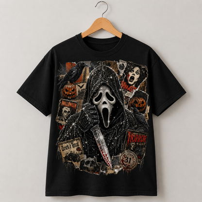 Ghostface Halloween Horror Graphic Tee Vintage Scream