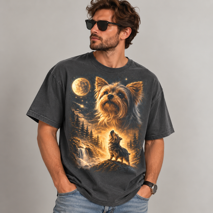 Yorkshire Terrier T-Shirt, Yorkie Moonlight Dog Graphic Tee