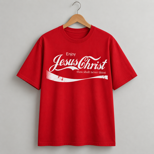 Jesus Christ Faith Graphic Tee Christian Retro Cola