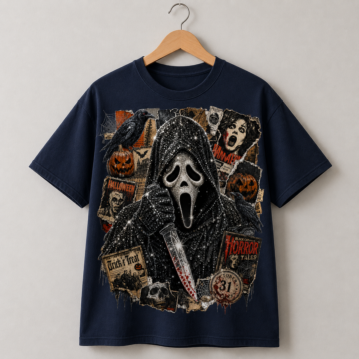 Ghostface Halloween Horror Graphic Tee Vintage Scream