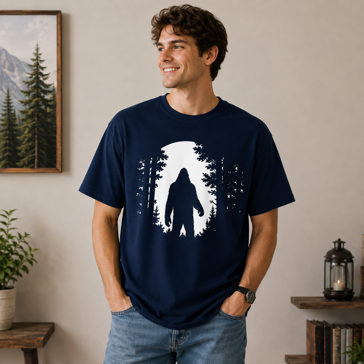 Bigfoot Forest Graphic T-Shirt