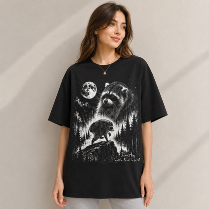Timothy Seattle Feral Legend Raccoon Graphic T-Shirt