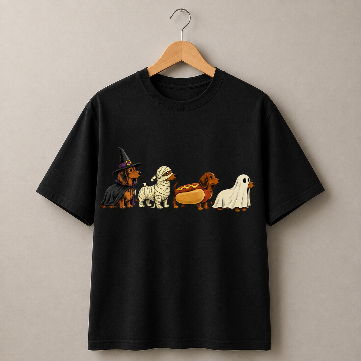 Halloween Dachshund Dogs Graphic T-Shirt Dog Lover