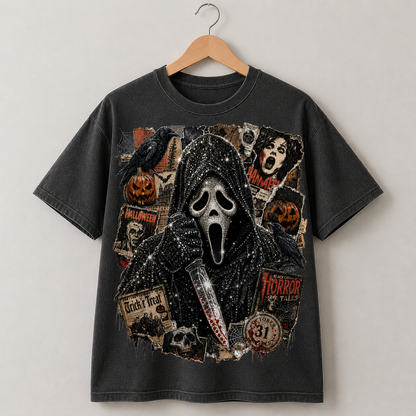 Ghostface Halloween Horror Graphic Tee Vintage Scream
