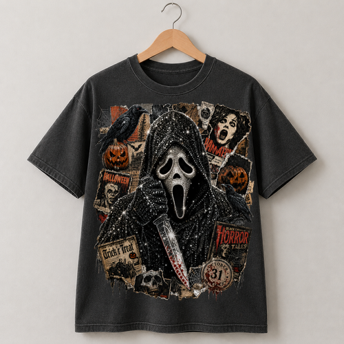 Ghostface Halloween Horror Graphic Tee Vintage Scream