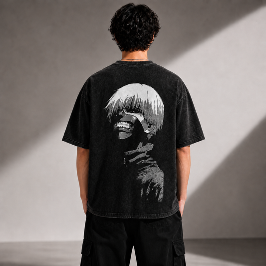 Tokyo Ghoul Ken Acid Washed Oversized Anime T-Shirt