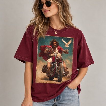Jesus Motorcycle T-Shirt, Christian Biker Vintage Graphic Tee