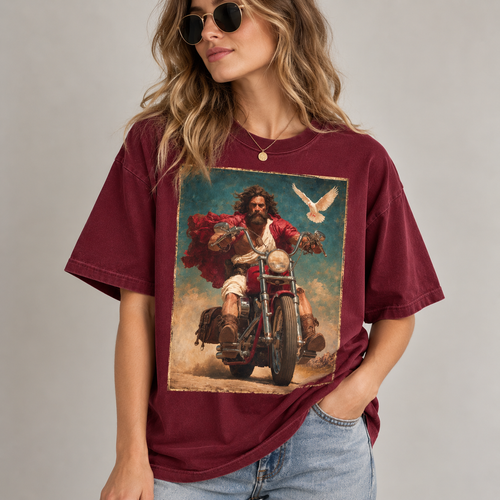 Jesus Motorcycle T-Shirt, Christian Biker Vintage Graphic Tee