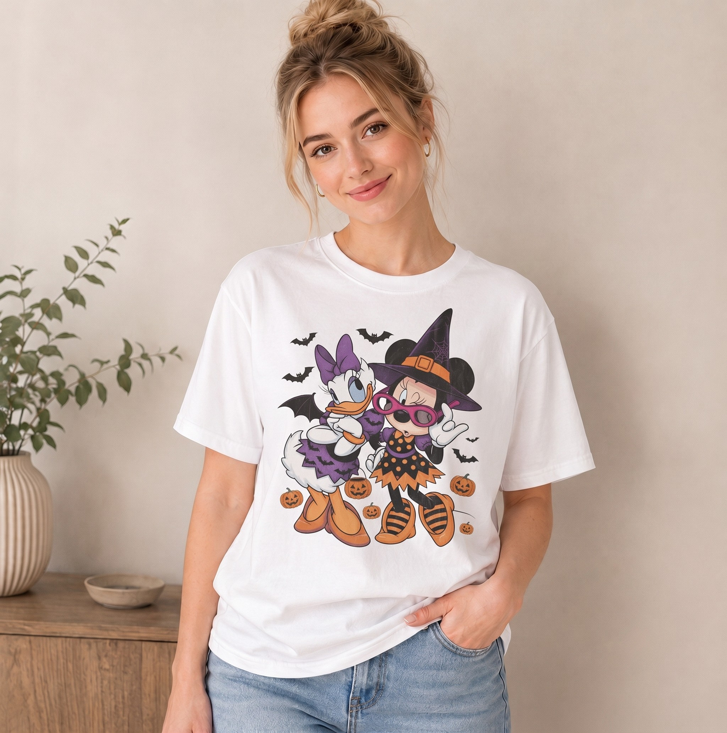 Disney Halloween Shirt - Minnie Mouse & Daisy Duck Witch - Spooky Besties Graphic Tee