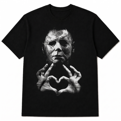 Michael Myers Heart Hands Graphic Horror Movie Halloween Tee