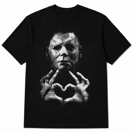 Michael Myers Heart Hands Graphic Horror Movie Halloween Tee