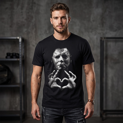 Michael Myers Heart Hands Graphic Horror Movie Halloween Tee