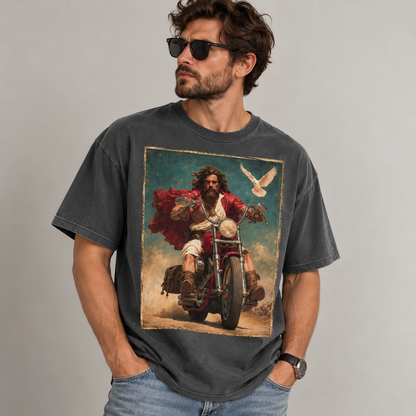 Jesus Motorcycle T-Shirt, Christian Biker Vintage Graphic Tee
