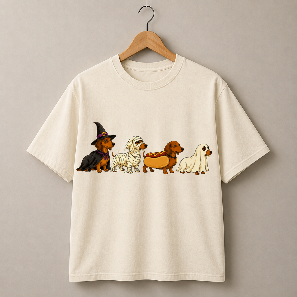 Halloween Dachshund Dogs Graphic T-Shirt Dog Lover