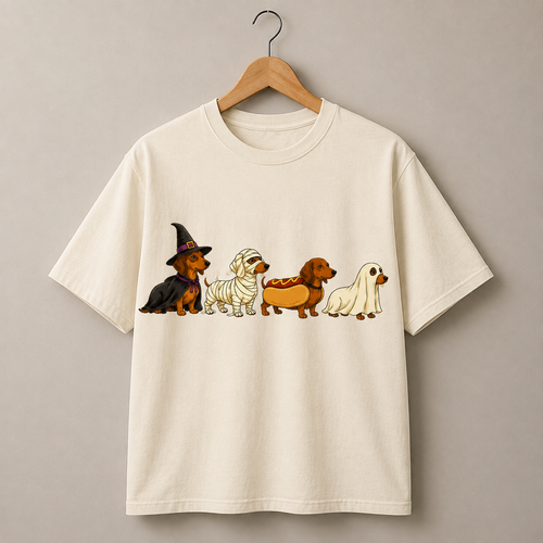 Halloween Dachshund Dogs Graphic T-Shirt Dog Lover