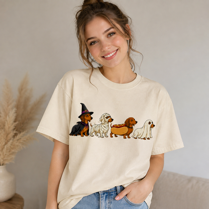 Halloween Dachshund Dogs Graphic T-Shirt Dog Lover
