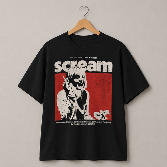 Scream Horror Movie Graphic Tee Vintage Scary Movie