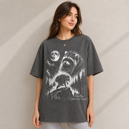 Timothy Seattle Feral Legend Raccoon Graphic T-Shirt