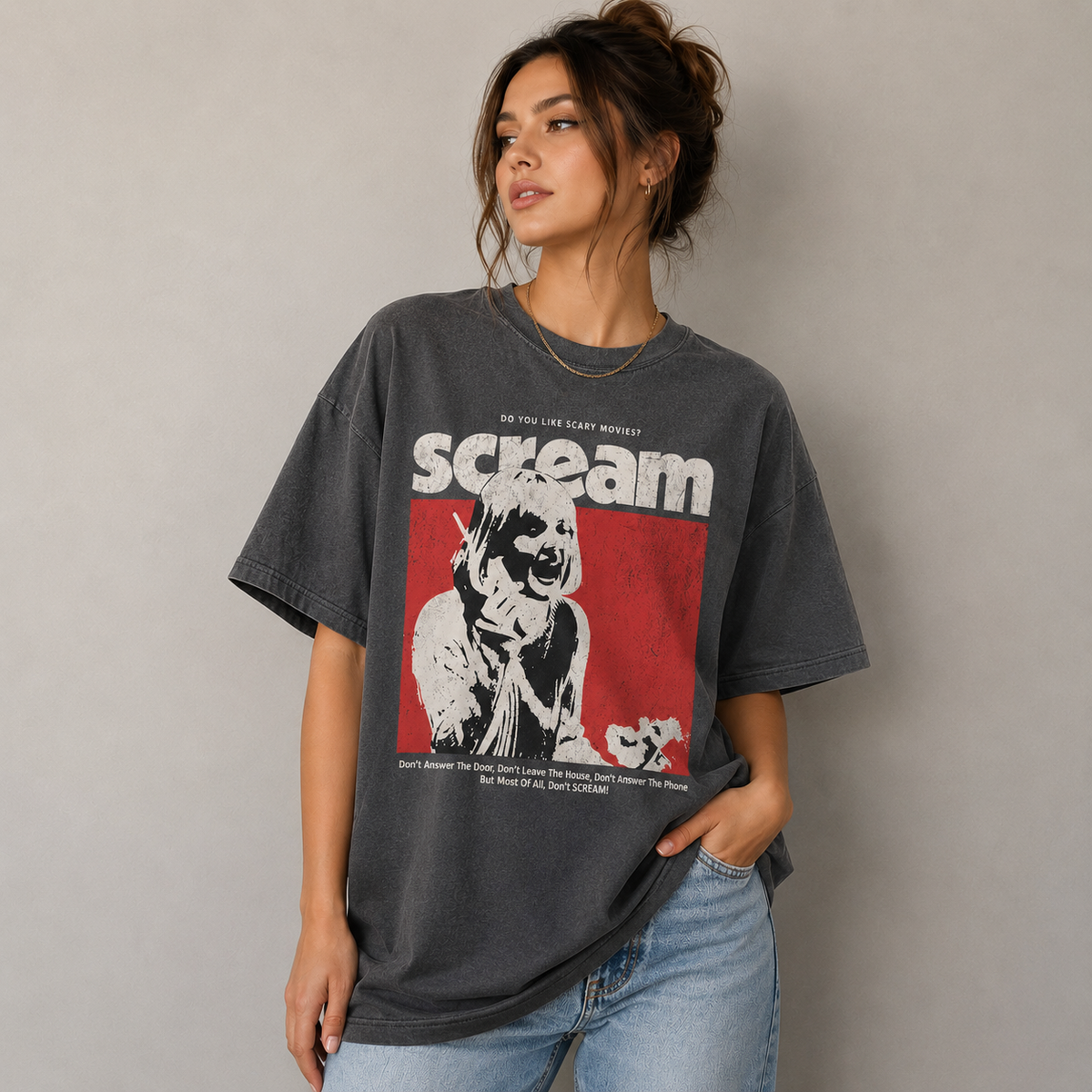 Scream Horror Movie Graphic Tee Vintage Scary Movie