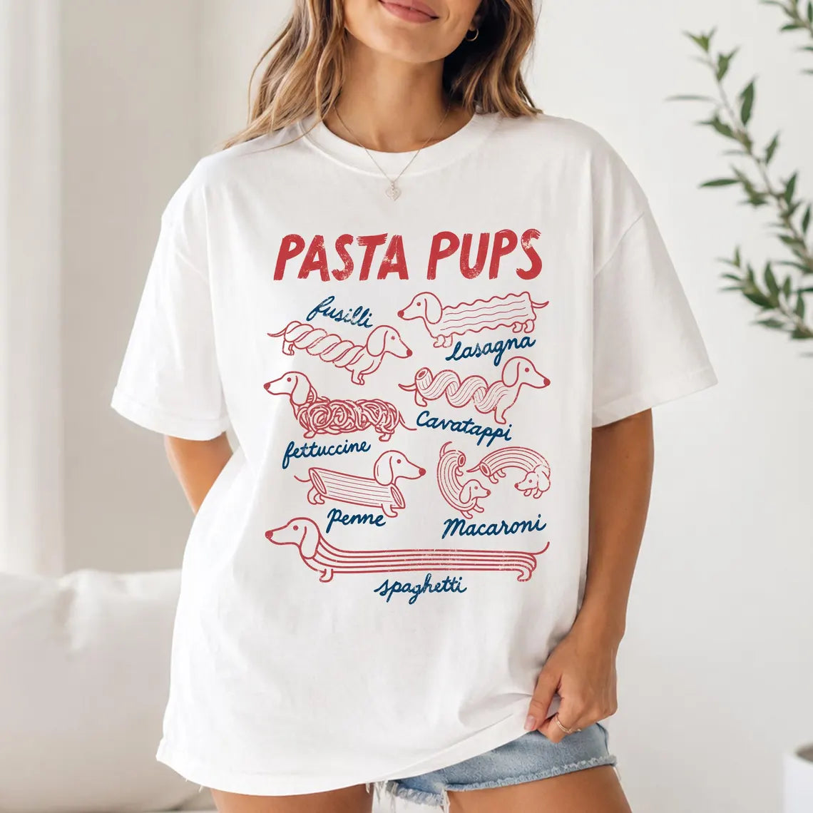 Dachshund Pasta Pups T-Shirt Funny Dog Lover Graphic