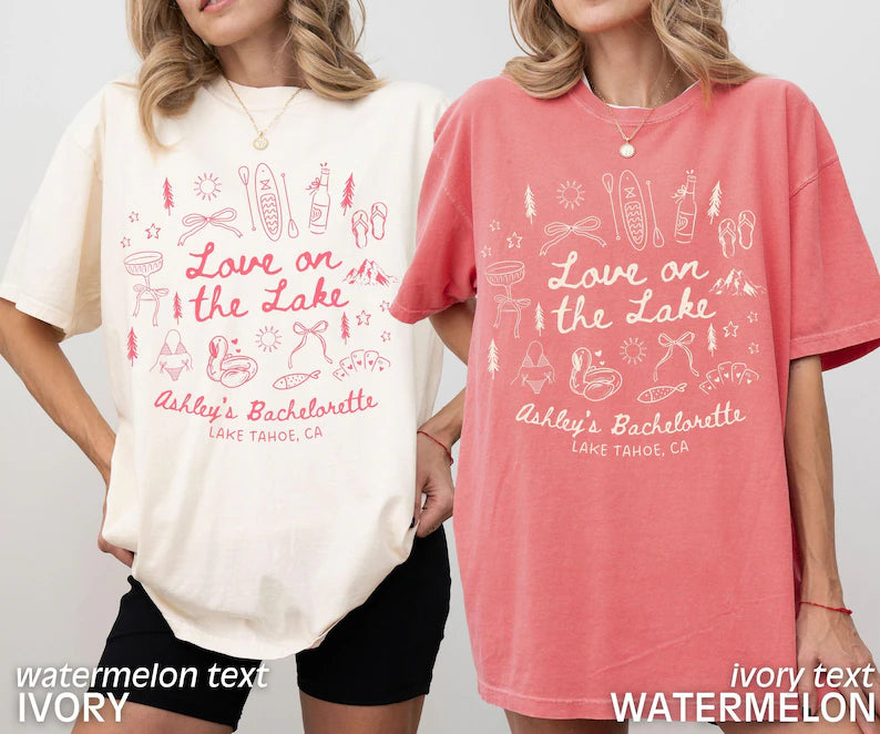 Lake Bachelorette Party Shirts, Love on the Lake, Outdoorsy Bachelorette, Mountain Bridal Party, Camping Bachelorette, Comfort Colors