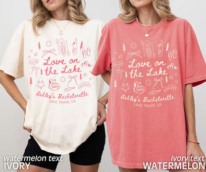 Lake Bachelorette Party Shirts, Love on the Lake, Outdoorsy Bachelorette, Mountain Bridal Party, Camping Bachelorette, Comfort Colors