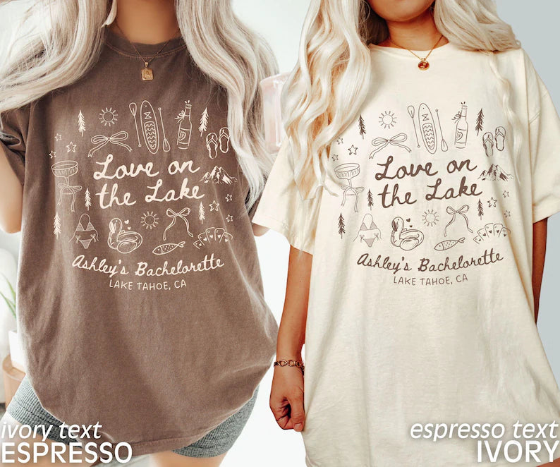 Lake Bachelorette Party Shirts, Love on the Lake, Outdoorsy Bachelorette, Mountain Bridal Party, Camping Bachelorette, Comfort Colors