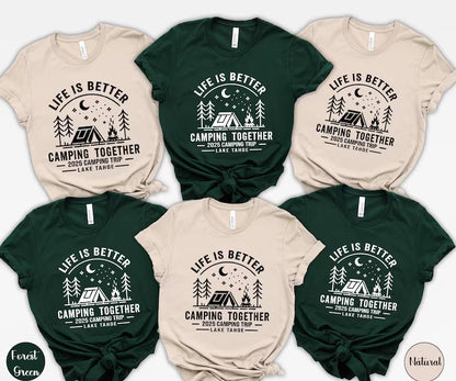 Family Camping Shirts: Personalized Mountain Vacation Matching Tees
