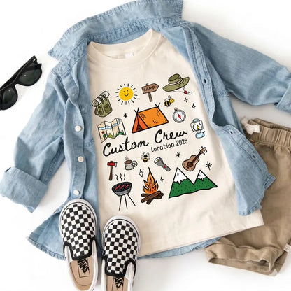 Camping Crew 2026 Shirt, Matching Cousin Crew Camp T-shirt, Kids Summer Camp Shirt, Camper Sweatshirt, Camp Birthday Boy Sweater
