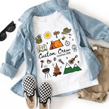 Camping Crew 2026 Shirt, Matching Cousin Crew Camp T-shirt, Kids Summer Camp Shirt, Camper Sweatshirt, Camp Birthday Boy Sweater