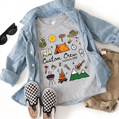 Camping Crew 2026 Shirt, Matching Cousin Crew Camp T-shirt, Kids Summer Camp Shirt, Camper Sweatshirt, Camp Birthday Boy Sweater