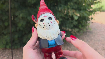 Horror Garden Gnome Statue - 5.5" Halloween Slasher Killer Outdoor Decor