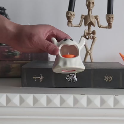 Halloween Ghost LED Candle Lamp: Flameless Tabletop Light Decor