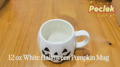 Ceramic Halloween Pumpkin Coffee Mug - 14 oz Jack O’Lantern Cup
