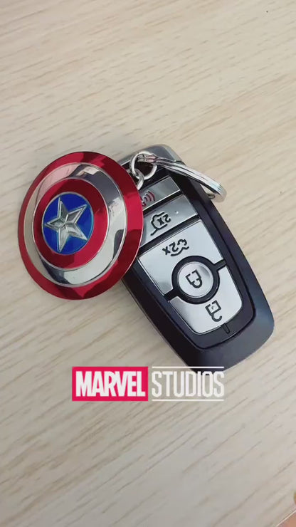 Marvel Avengers 3D Metal Keychain - Thor Hammer & Captain America Shield Keyring
