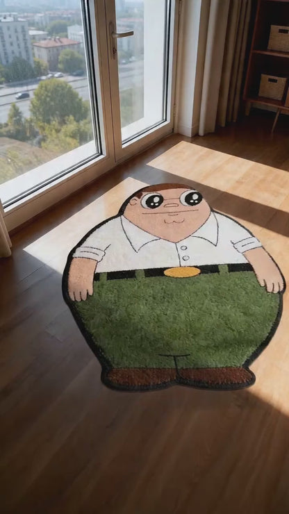 Cute Peter Griffin Funny Cartoon Meme Area Rug - Soft Fluffy Cartoon Floor Mat