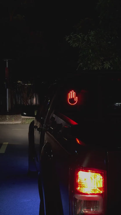 LED Car Hand Gesture Light with Remote - 3 Modes Fun Rear Window Sign