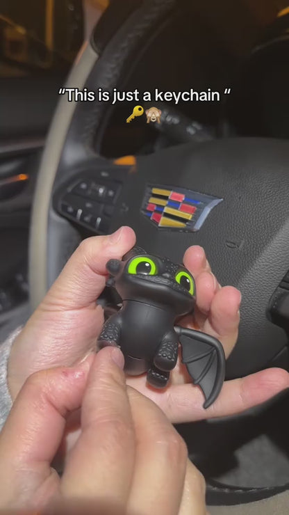 Toothless Dragon Keychain - Moving Wings & Light-Up Eyes Keyring